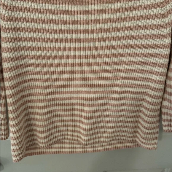 J. Crew Pink and White Stripe Long Sleeve Sweater size M - Picture 15 of 16